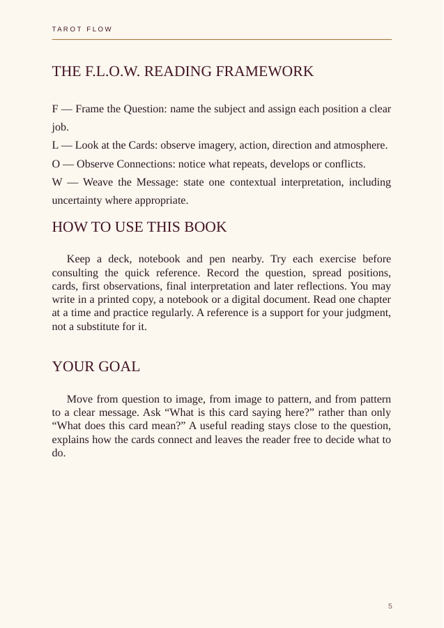 Preview of Tarot Flow: The F.L.O.W. framework